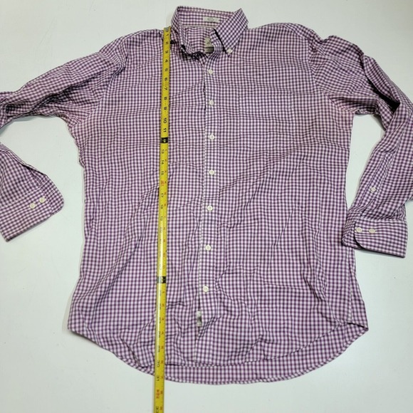MENS PETER‎ MILLAR CASUAL BUTTON SHIRT SIZE L 100% COTTON PURPLE GINGHAM CHECK - Picture 6 of 7